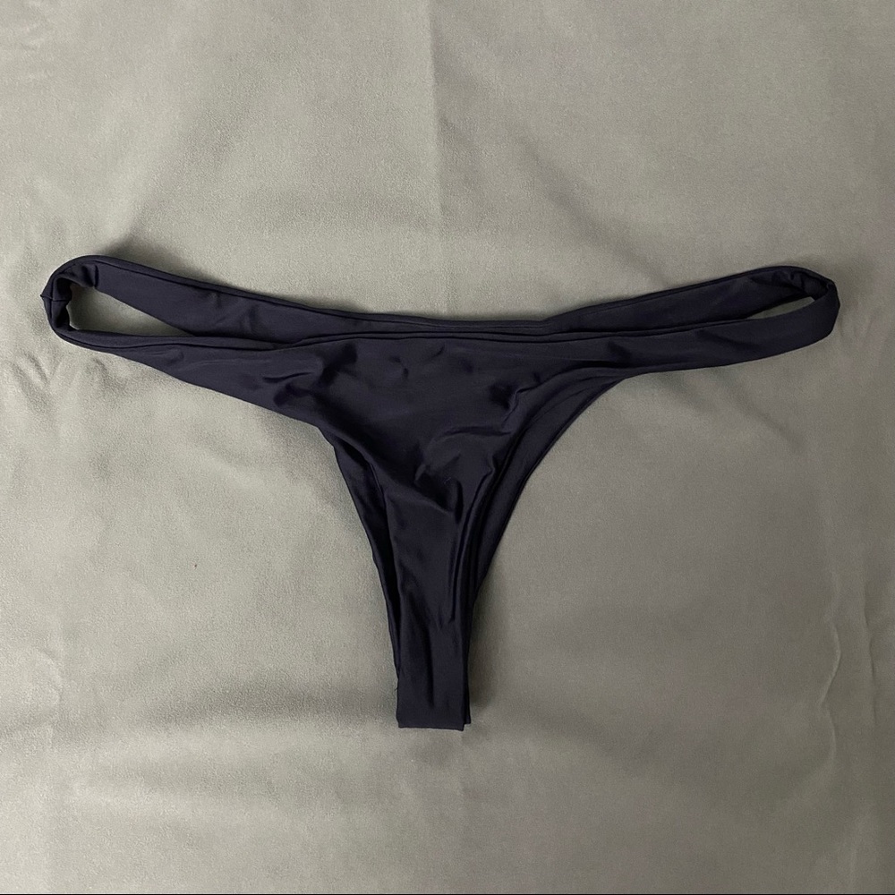 Ark Swim Brazilian Thong Bikini Bottom Black Large
